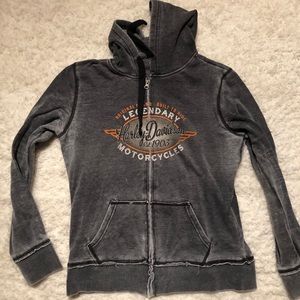 Gray Harley Davidson zip up